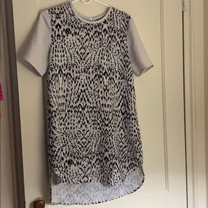 Finders white leopard print hi-low dress
